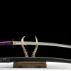Abyss Edge - Ręcznie Kuta Katana ze Stali Damasceńskiej Temperowanej Gliną
