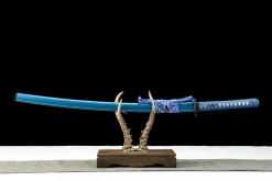 Azure Current - Ręcznie Kuta Katana ze Stali Damasceńskiej