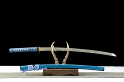 Alternative view of Azure Current - Ręcznie Kuta Katana ze Stali Damasceńskiej