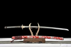 Alternative view of Crimson Flame Cloud Cleave - Ręcznie Kuta Katana ze Stali Narzędziowej T10