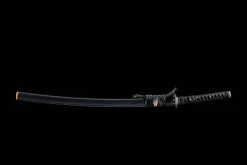 Dark Night Sovereign - Ręcznie Kuta Katana ze Stali Damasceńskiej Temperowanej Gliną