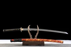 Alternative view of Golden Crimson Wave - Ręcznie Kuta Katana ze Stali Sanmai (Laminowanej)