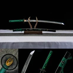 Jade Shadow - Ręcznie Kuta Katana ze Stali Narzędziowej T10