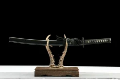 Shadow Phantom - Ręcznie Kuty Wakizashi ze Stali Węglowej 1065