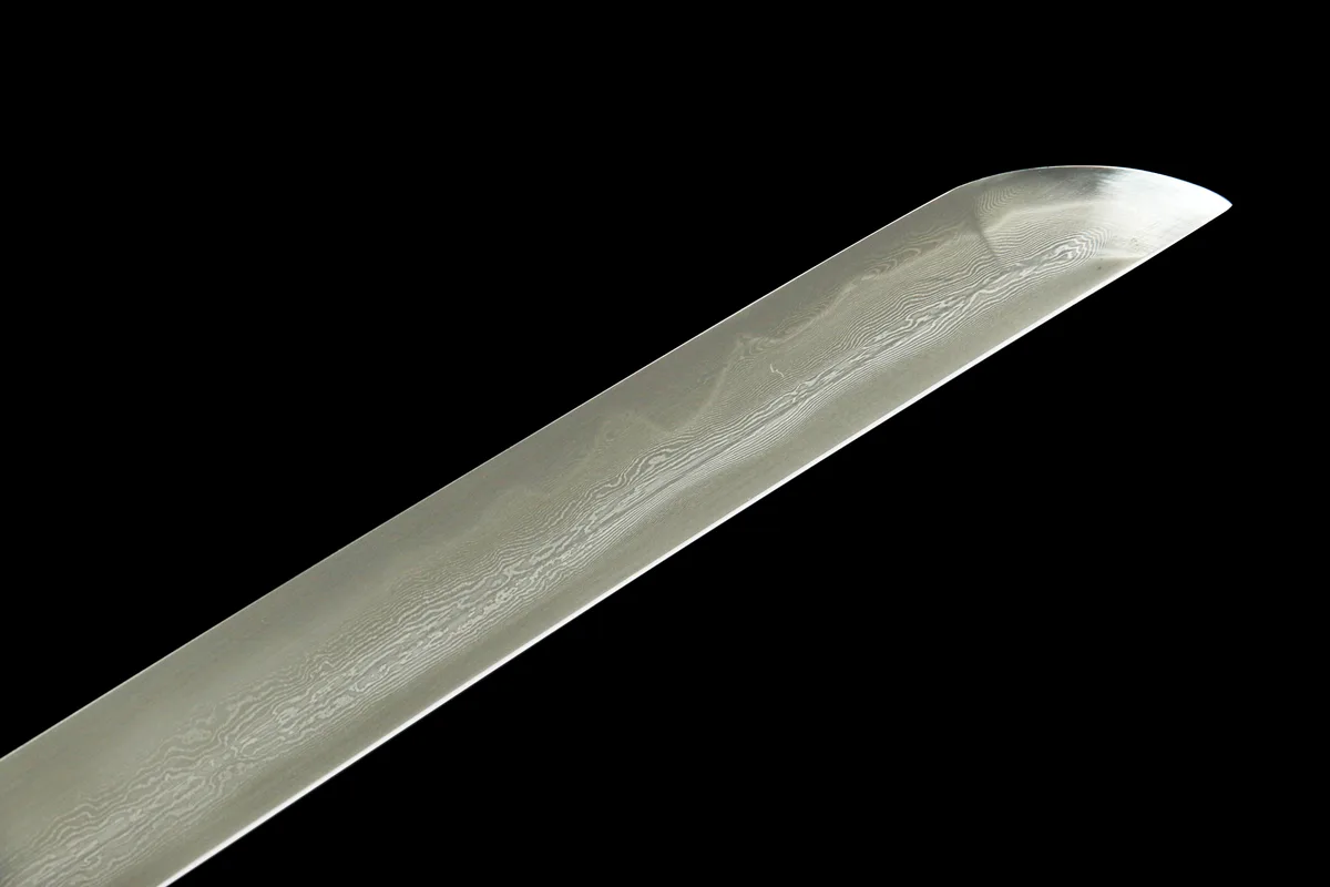 Plain Edge - Ręcznie Kuta Katana ze Stali Damasceńskiej Temperowanej Gliną - obrazek 4